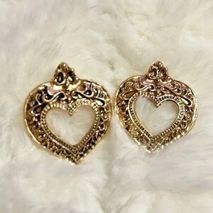 Elegant Gold tone Heart Earrings